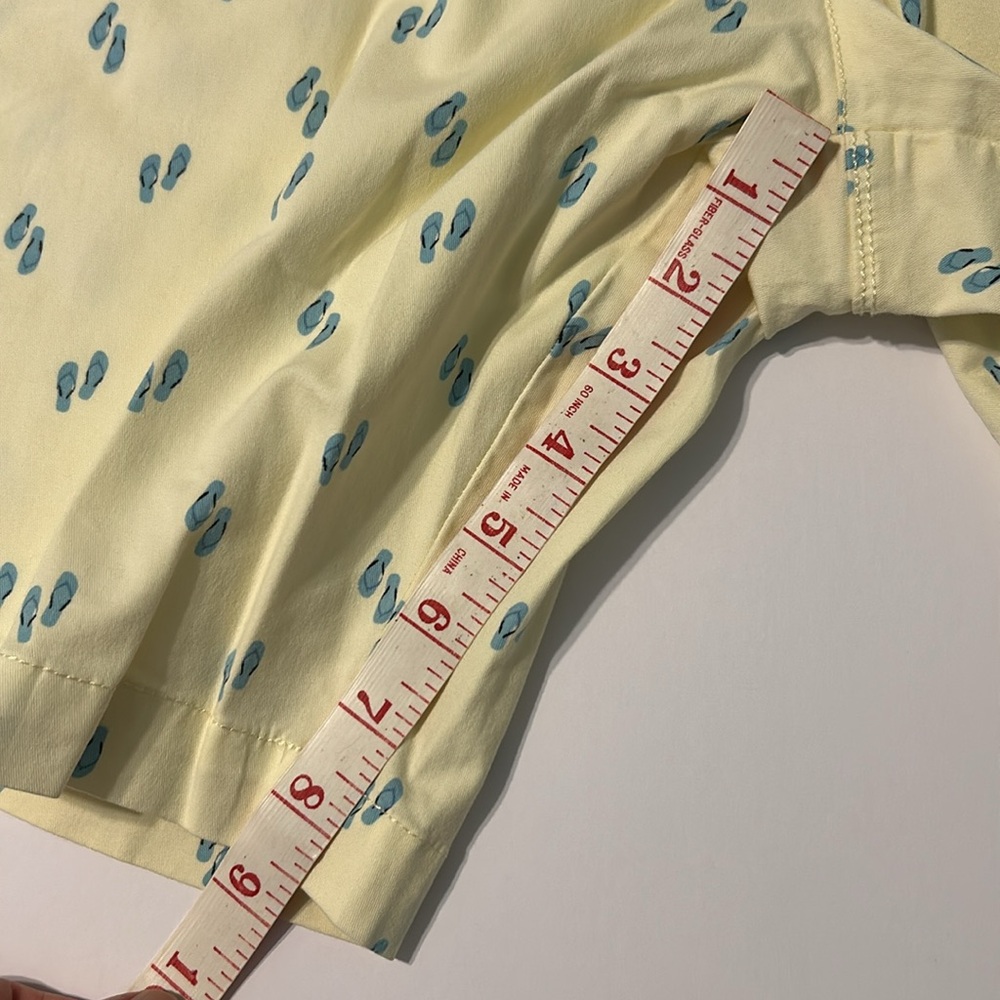 🟢3/$15 Gloria Vanderbilt Bermuda Shorts yellow with Blue flip Flops 14 petite - Picture 8 of 12